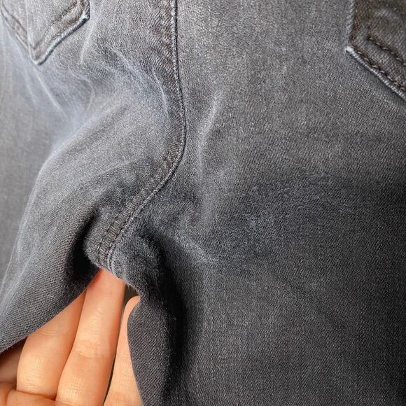 J Brand Skinny Jeans Occult Wash Factory Faded Black Dark Gray Pants Raw Hem 27 - Picture 7 of 11